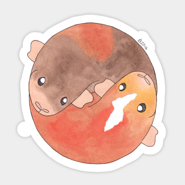 Yin-Yang Eric and Ernie Sticker by shiro